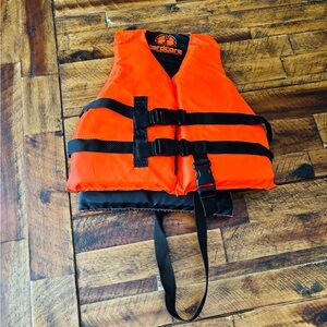 Orange and Black Rashguard Swimwear with UV Protection